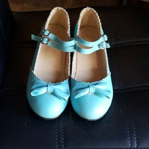 Adorable wedge heel blue shoes rockabilly
